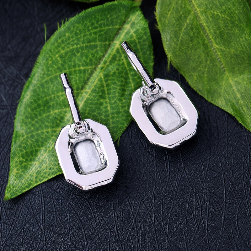 Сверкающие прямоугольные серьги с кристаллами модные свадебные украшения