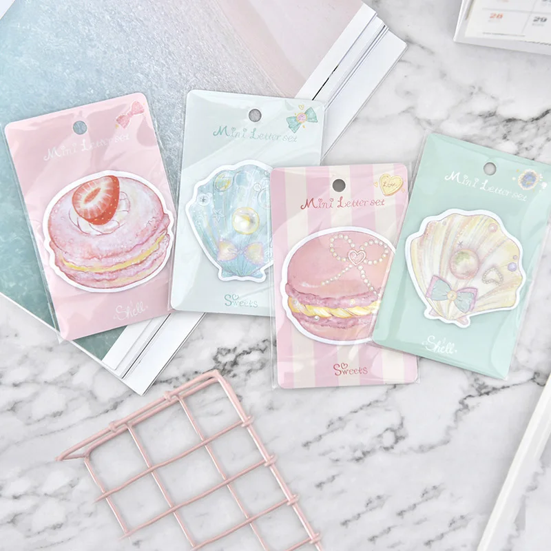 Macaron Cate Shell Pearl Sticky Note Memo Pad планировщик самоклеющаяся наклейка Kawaii школьная