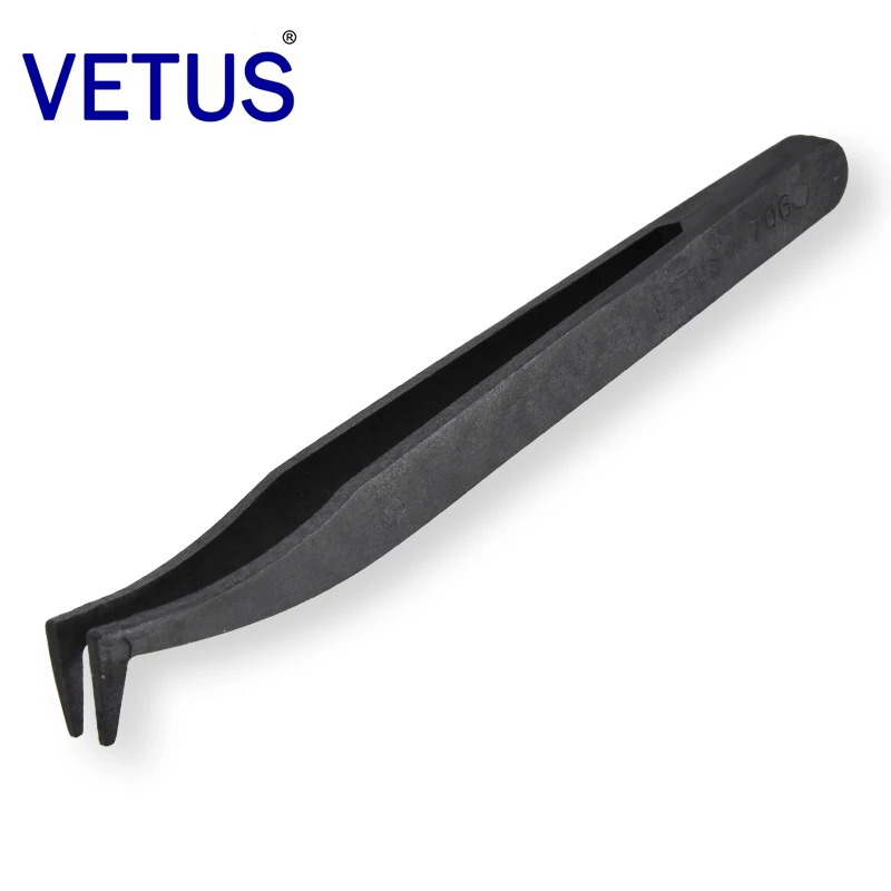 Антистатические пластиковые пинцеты VETUS, 709 углеродное волокно, проводящая кислота и щелочь, устойчивые к пыли, пластиковые пинцеты для очистки