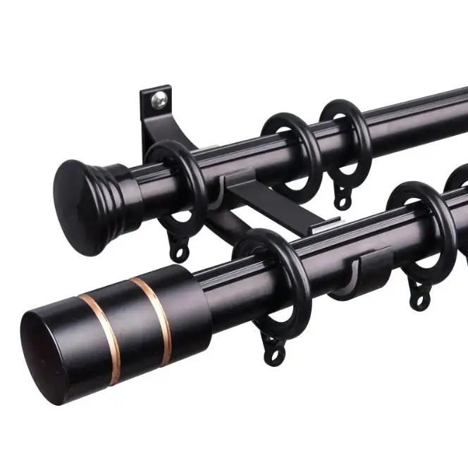 Скандинавский Римский стержень занавес бесшумный черный однополюсный