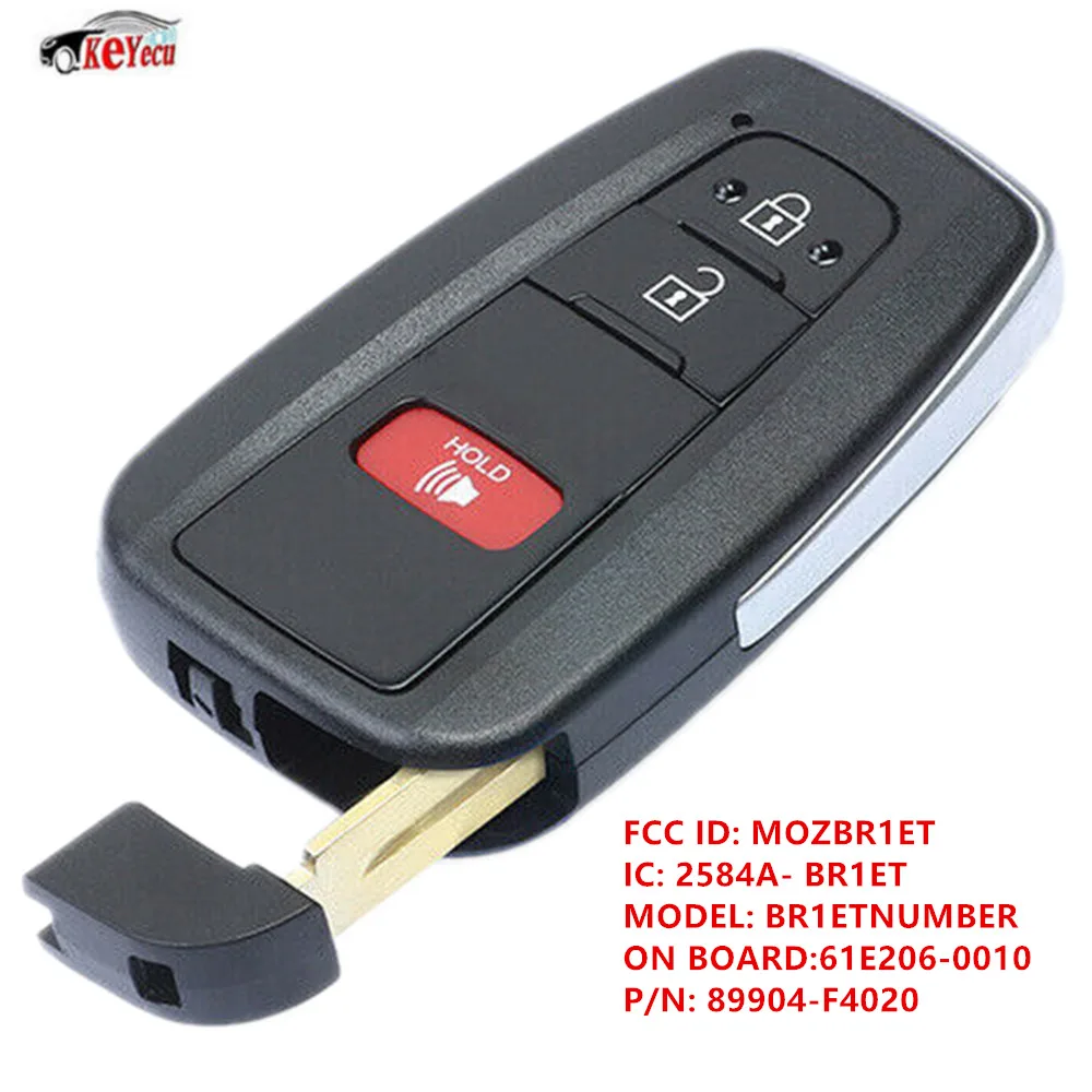 Замена KEYECU умный дистанционный ключ 314,3 МГц 8А чип Fob для Toyota C-HR MOZBR1ET 89904-F4020