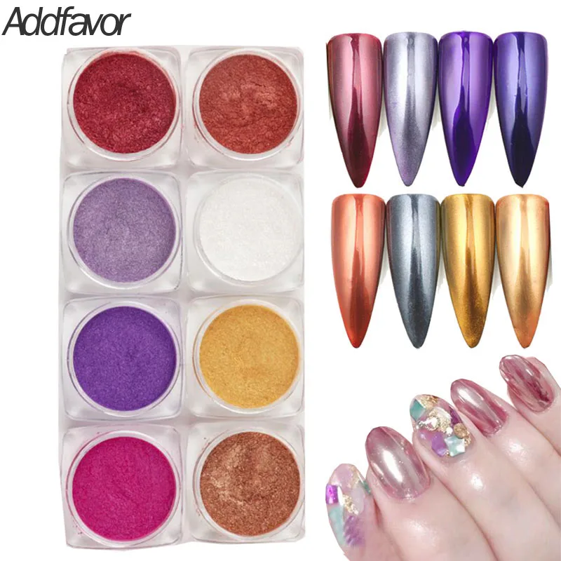 Пудра для ногтей Addfavor порошок с зеркальным эффектом хромовый маникюра пигмент
