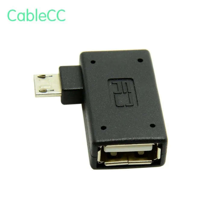 90 градусов левый правый угловой Micro USB 2 0 хост адаптер OTG с питанием для Galaxy S3 S4 S5 Note2