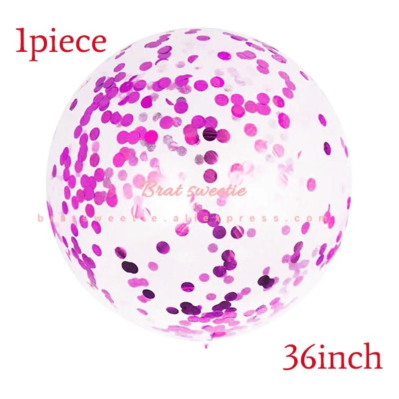 1pc rosered confetti 36 дюймов воздушный шар "Конфетти" тюль круглый гигантские надувные воздушные шары с днем рождения год Свадебные Рождество Рождественские украшения вечерние Fovors Globos - Цвет: 1pc rosered confetti