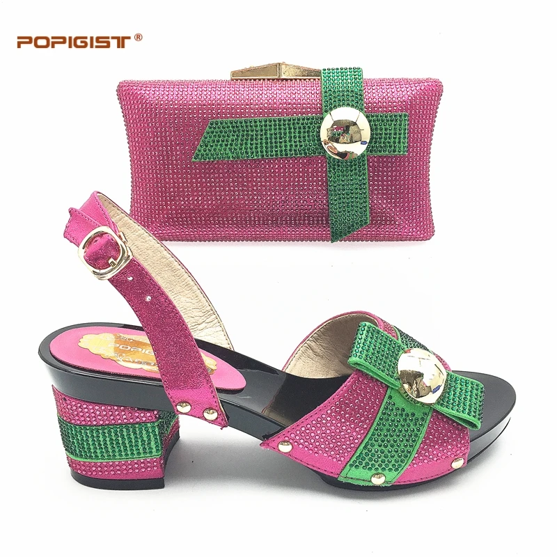 2017 фуксия Мода на не сужающемся книзу массивном каблуке стабильность