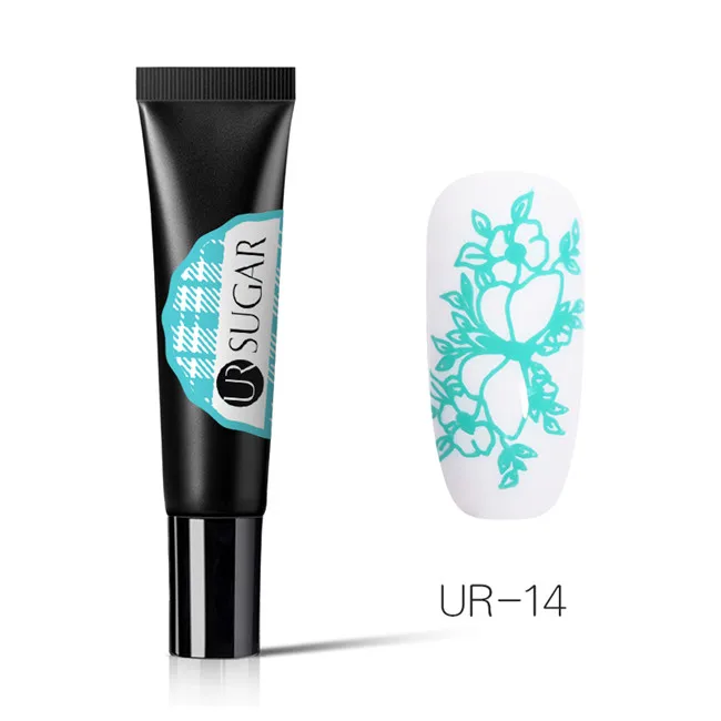 UR-14 Ur Sugar, 8 мл, Цветной Гель-лак для ногтей, тиснение, летняя печать с блеском, гель для рисования, впитывается, УФ Гель-лак для дизайна ногтей, шаблон - Цвет: UR-14