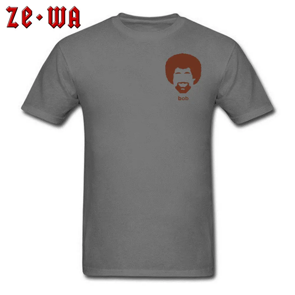 Artist Bob Ross Футболка мужская забавная аутентичная афро футболка Летняя с принтом уличная футболка с буквенным принтом Повседневная серая футболка оверсайз