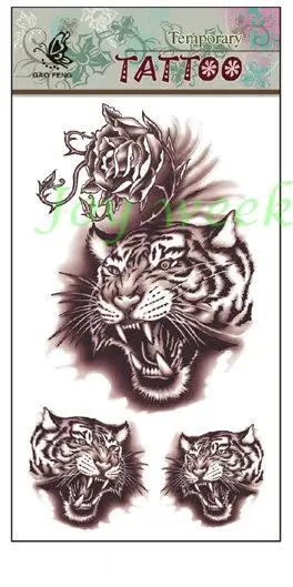 Водостойкая временная татуировка-наклейка тигровый цветок татуировки для