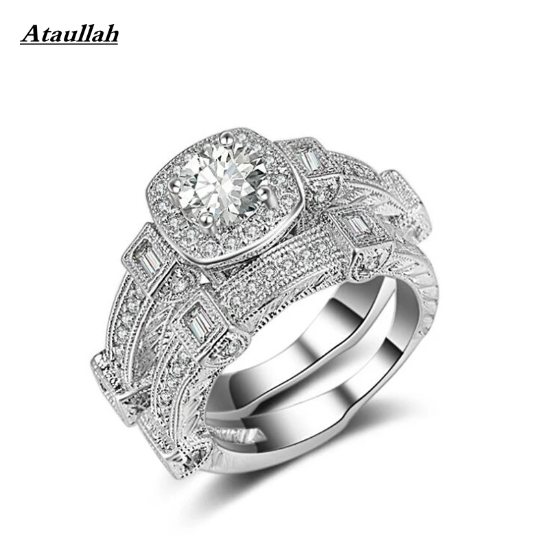 Бренд Ataullah Princess Cut ювелирные изделия настоящее качество покрытые белым