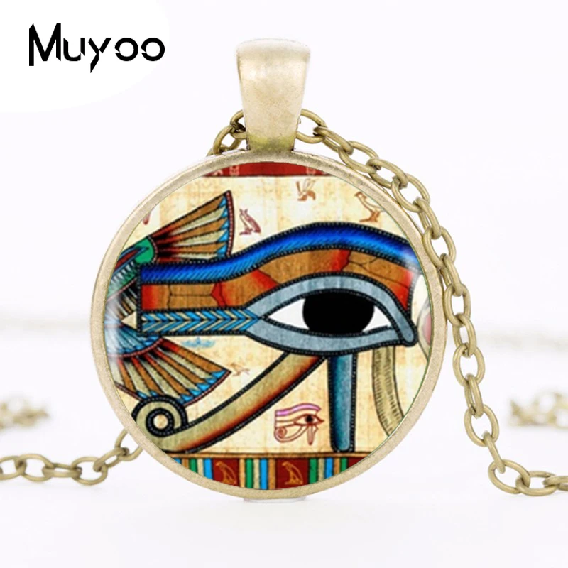 New Style Fashion vintage Indian of the eye Horus retro Photo Glass long chain necklace Jewelry for Women HZ1 | Украшения и