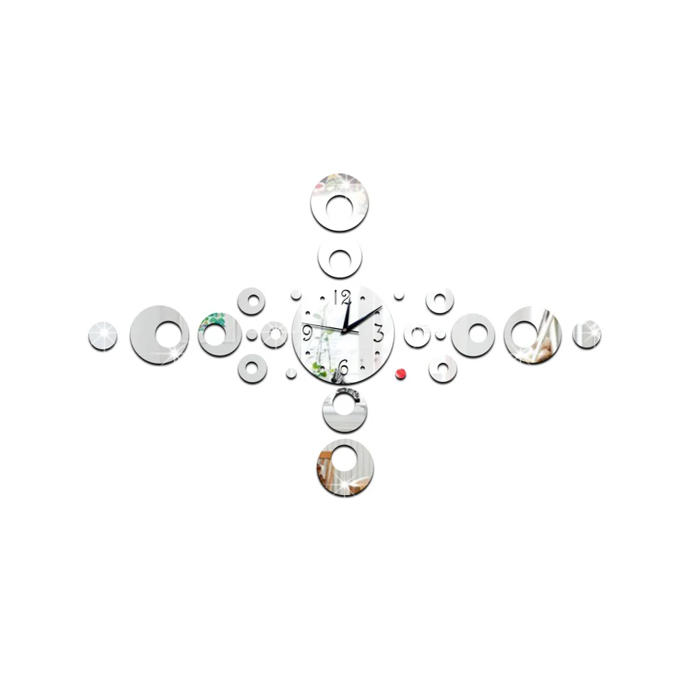 Digital Circle Mute Decorative mirror wall clock Waterproof Environmental protection bedroom Children's room foreign trade | Дом и сад