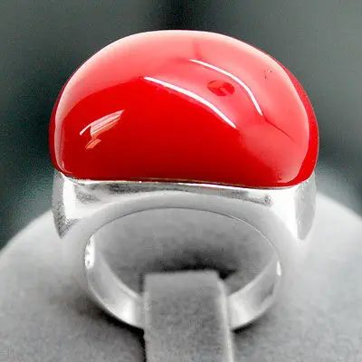 Оптовая продажа элегантная 15X21mm красный коралл 925 стерлингового серебра марказит
