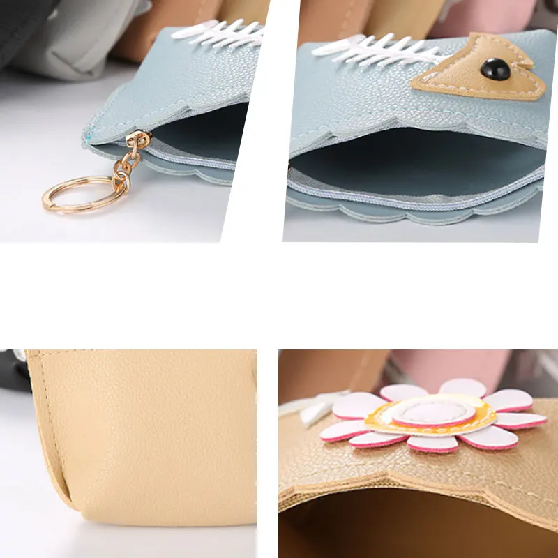 Косметичка Wulekue маленькая многофункциональная на молнии из искусственной