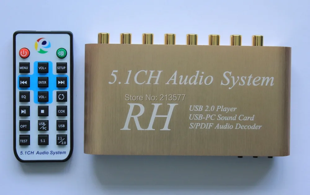1 шт./партия USB цифровой звук/медиаплеер 5.1CH аудио система DTS/AC3 S/PDIF Золотой декодер