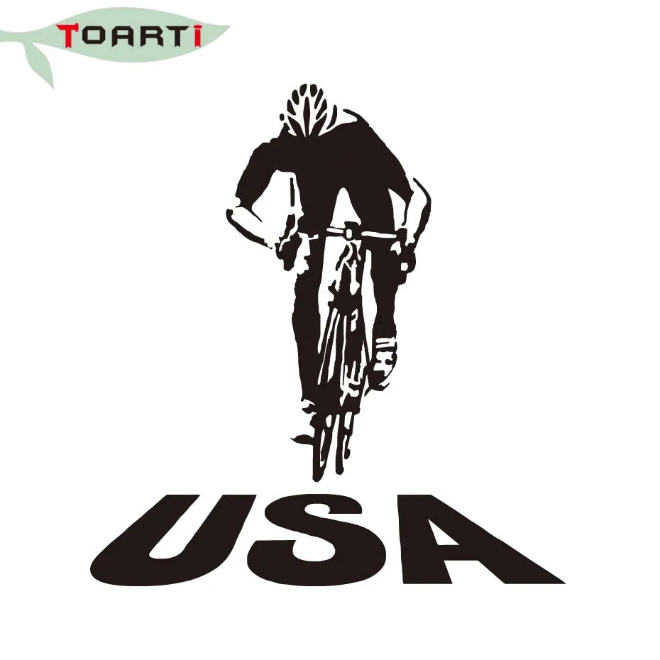 Виниловые наклейки для езды на велосипеде США виниловые автомобиля окна