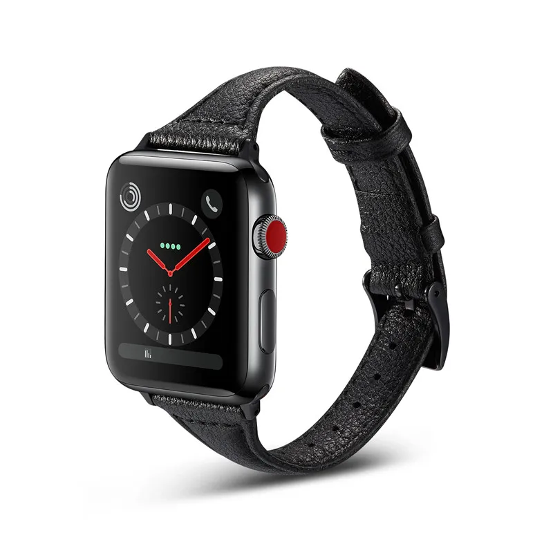 Ремешок сменный из натуральной кожи для Apple Watch 4 Band 40 мм 44 спортивный браслет iWatch