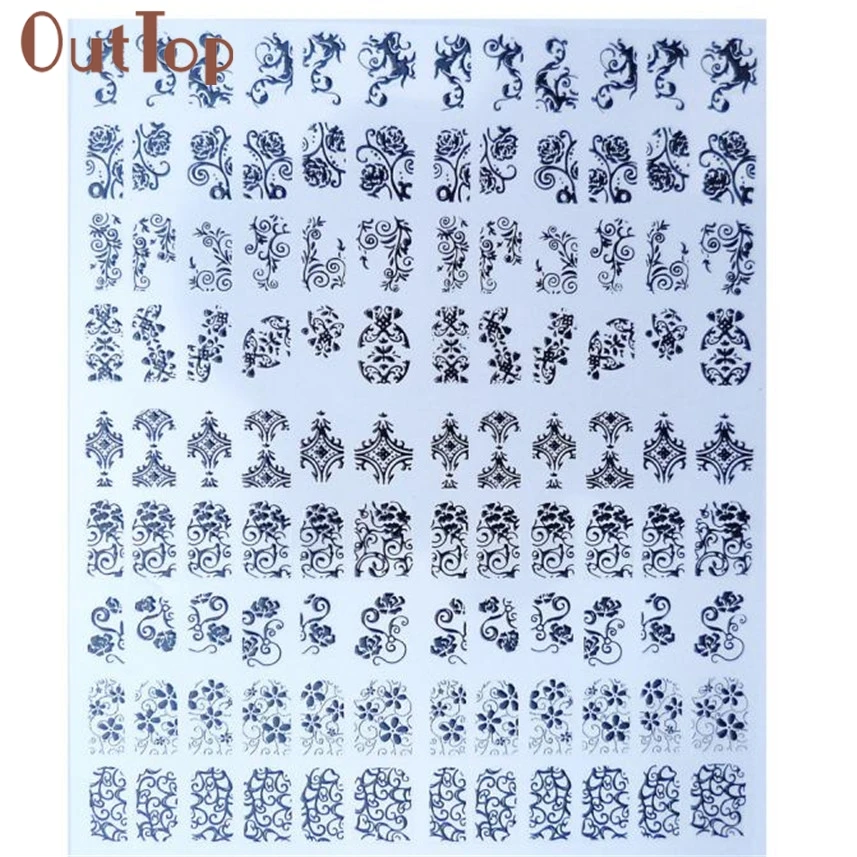 OutTop DIY Инструменты для украшения 108 шт 3D серебро/золото наклейки дизайна ногтей