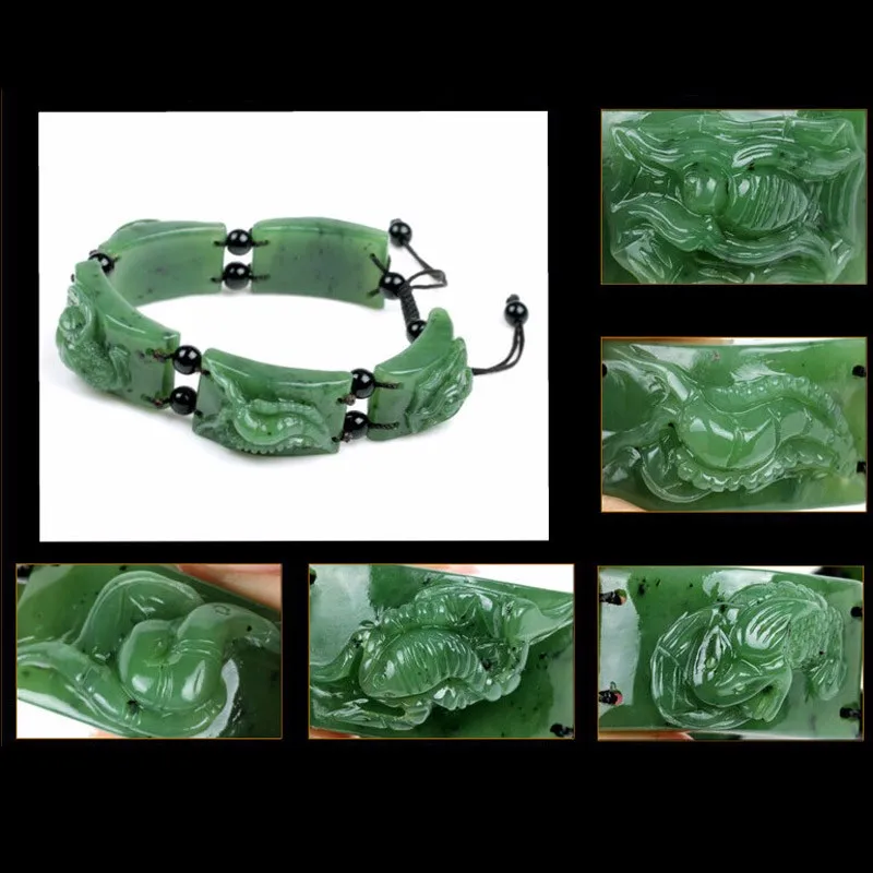 100% натуральный нефритовый зеленый браслет Скорпион тоад изысканный подарок | Дом