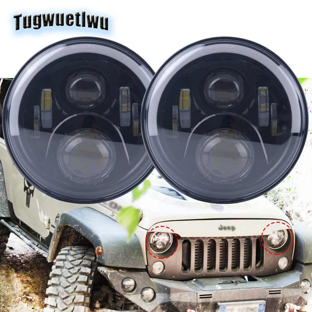 7-дюймовые светодиодные фары DRL поворотные Сигнальные огни для land rover defender Fender Flares