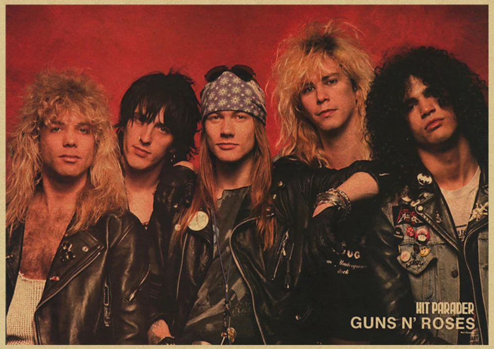 Guns N Roses рок-музыка плакаты винтажный плакат на стену стикер домашний декор крафт-бумага постер для бара/кафе - Цвет: Небесно-голубой
