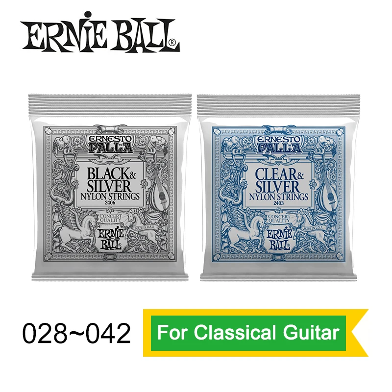 Ernie Ball 2406/2403 Ernesto Palla нейлоновые прозрачные и серебряные классические Струны для