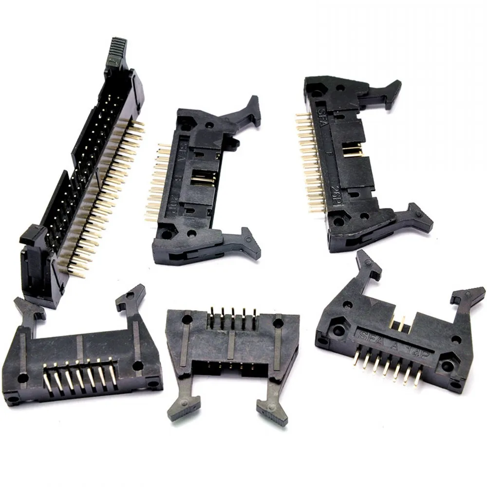 Прямой/прямоугольный крючок 100 шт. 2 54 мм коннектор DC2 10/14/16/20/26/34/40P Пряжка для