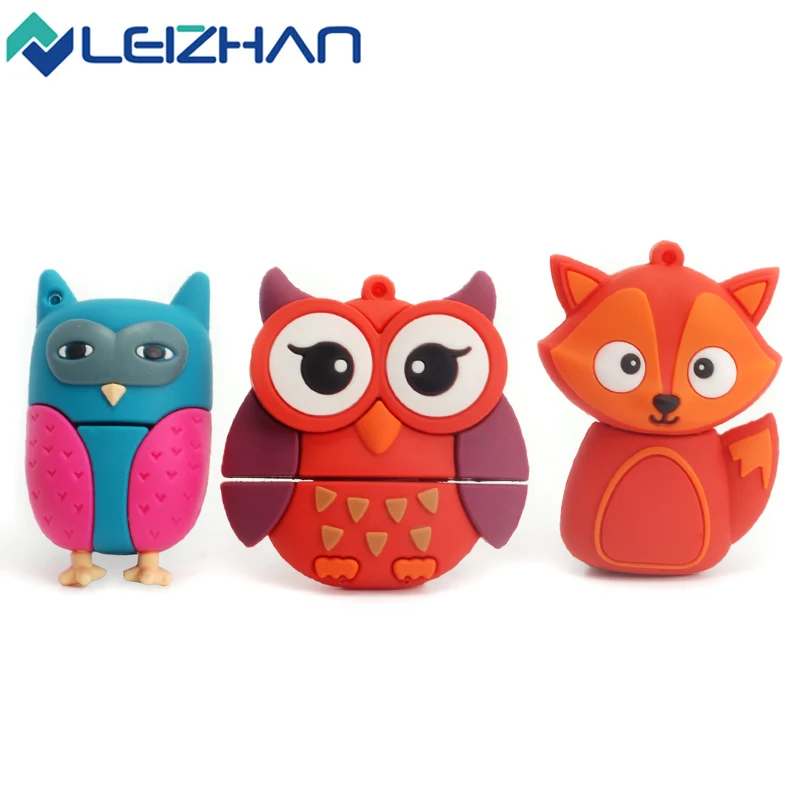 Leizhan флэш-накопитель USB 2.0 4 г Пластик usb флеш-накопитель 64 милые животные Memory Stick 32