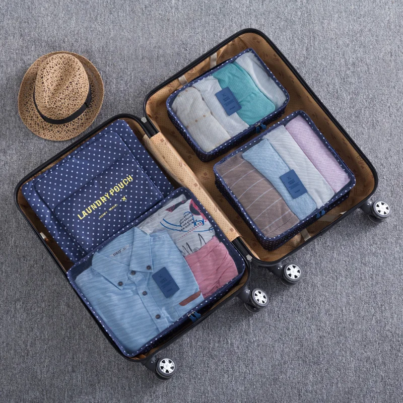 6 шт. брендовая дорожная сумка для багажа набор портативный органайзер карман