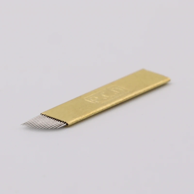 100 шт. PCD 14 Pin перманентного макияжа бровей татуировки лезвие Microblading иглы для 3D