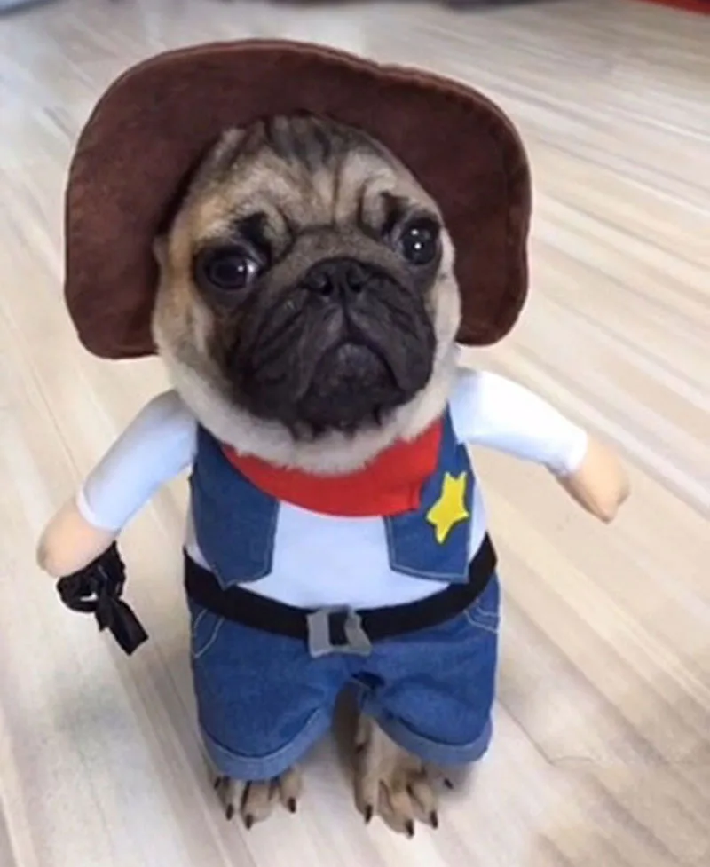 Костюм униформа для собак и кошек на Хэллоуин костюм в Западном ковбойском стиле