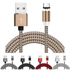 Магнитный кабель Micro USB для iPhone 6, 7, 8, X, XR, XS, Samsung, Type-C, адаптер для зарядки Xiaomi, Huawei, LG, 1 м