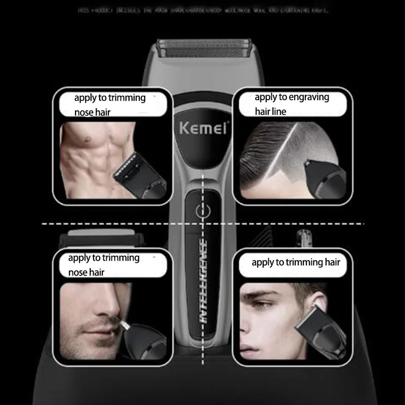 Машинка для стрижки волос Kemei 12 в 1 персональный 3D электробритва мужчин триммер
