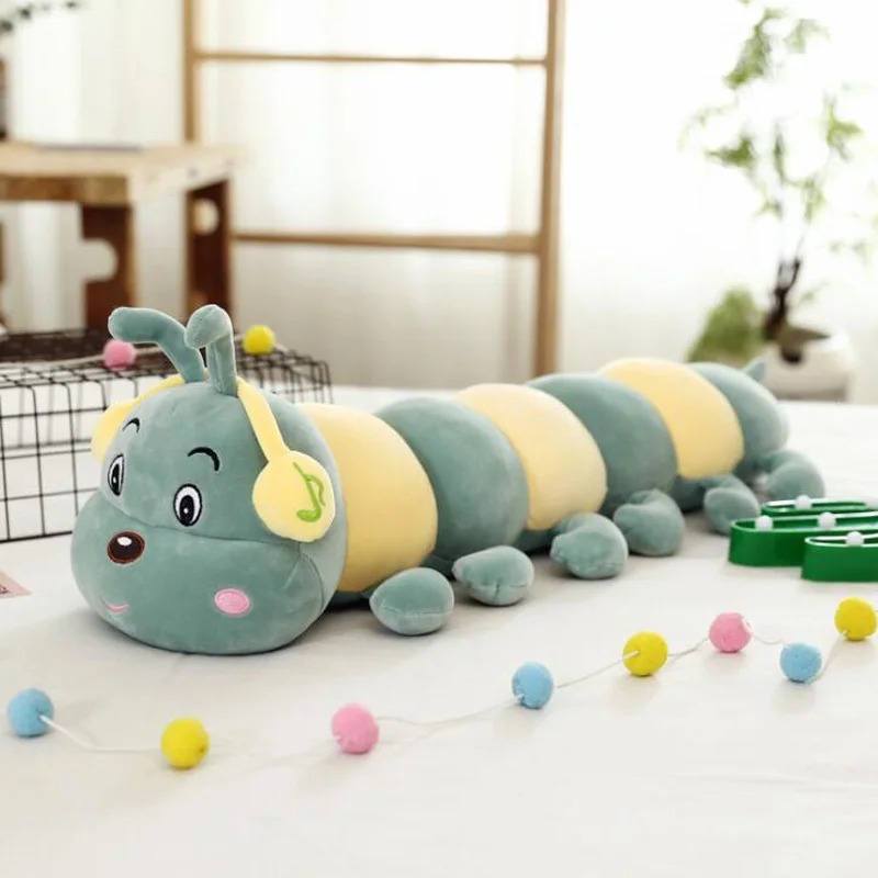 

Cute Headphones Caterpillar Soft Body Note Caterpillar Plush Doll Caterpillar Pillow Child Female Birthday Gft Home Decoration