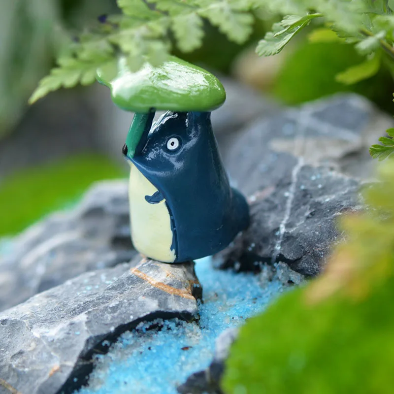 Миниатюрный Тоторо Take Lotus Leaf Mini Craft Totoro Ландшафтный Декор микро домашнее