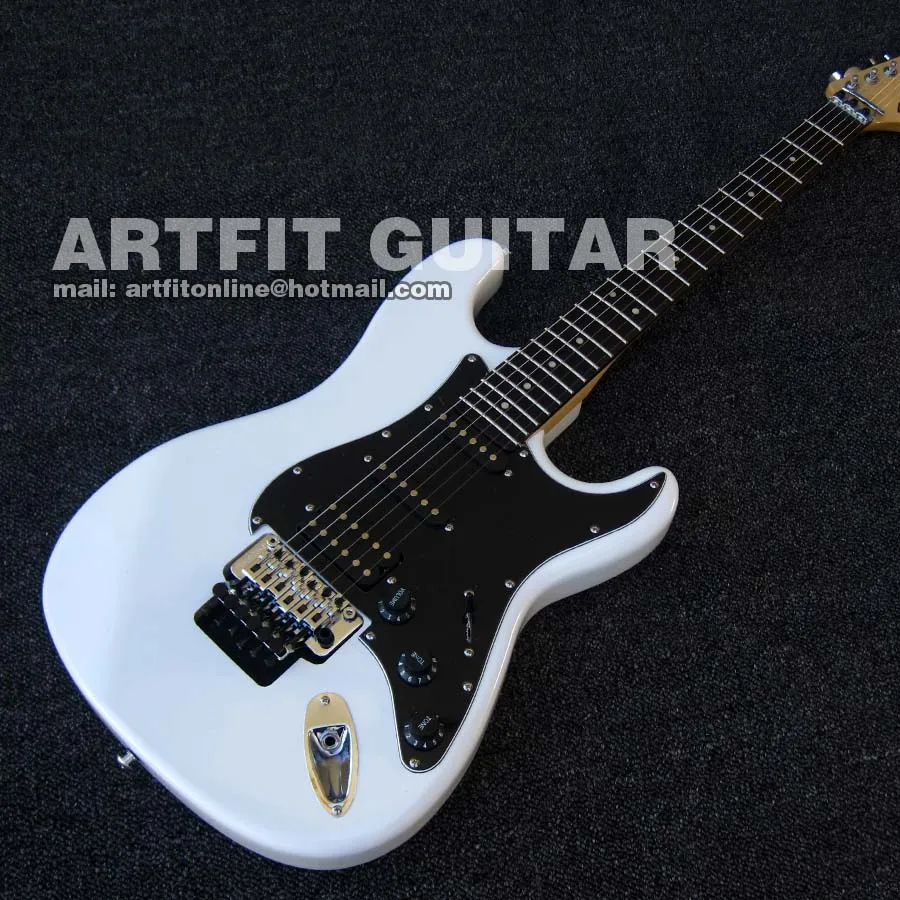 Giggle Floyd Rose тремоло звук просмотра доступны HSS белый ST Электрический Guitarras