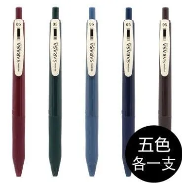 Each color 1 pc mix 5 шт./компл. Zebra Sarasa JJ15 Винтаж темно Цвет гелевая ручка 0,5 мм Ретро ручка с чернилами стандартных цветов школьные принадлежности 5 цветов Японии канцелярские ручки - Цвет: Each color 1 pc mix