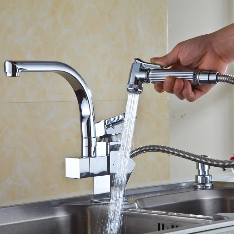 

Faucets Single Handle Kitchen Tap Promotion 2015 Torneira Cozinha Torneiras Swivel Faucet Polished Basin Hot Cold Water Mixer