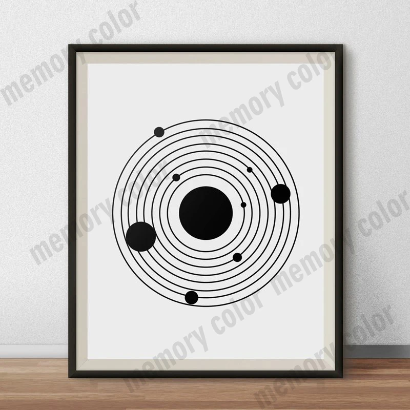 Абстрактный холст Минималистичная картина солнечная система 9 большая планета