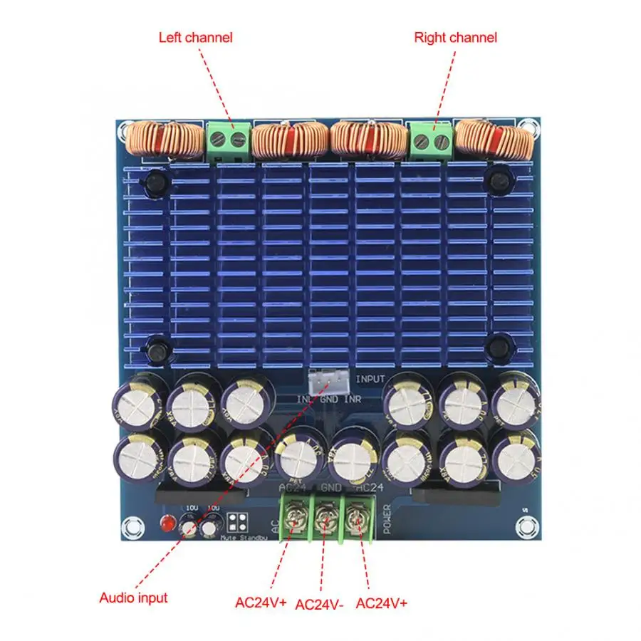 XH M252 Ultra High Power TDA8954TH Dual Chip плата цифрового стерео усилителя мощности 420 Вт * 2|Детали