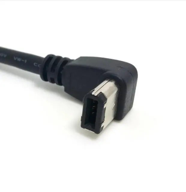 Кабель для передачи данных IEEE 1394 1394a Firewire 400 6pin 90 градусов вниз под прямым углом до