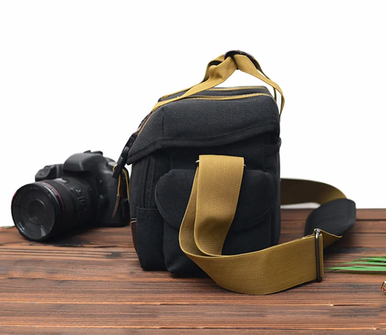 Сумка для камеры, чехол, холст, DSLR SLR, сумка через плечо, фото объектив, противоударный, водонепроницаемый, для Canon EOS, Nikon, sony, a6000, Panasonic