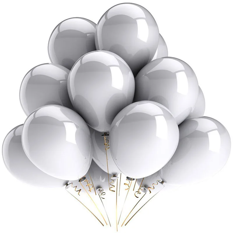 silver 30 шт./лот, 3,2 г, 12 дюймов, жемчужные латексные шары золотого, серебряного, черного цвета, для дня рождения, свадьбы, вечеринки, декоративные воздушные гелиевые шары, подарки для детей - Цвет: silver