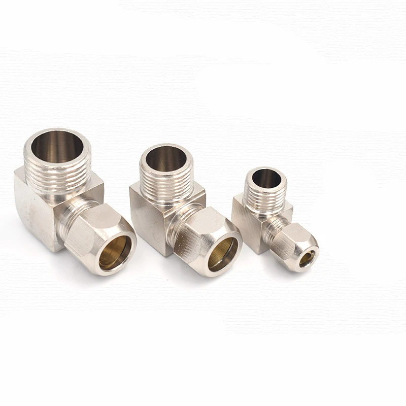 

Pipe Fittings Male Threaded 1/8" 1/4" 3/8" 1/2" BSP Elbow Nickel Plated Brass 4 6 8 10 12mm OD Tube Coupler Adapter Connector