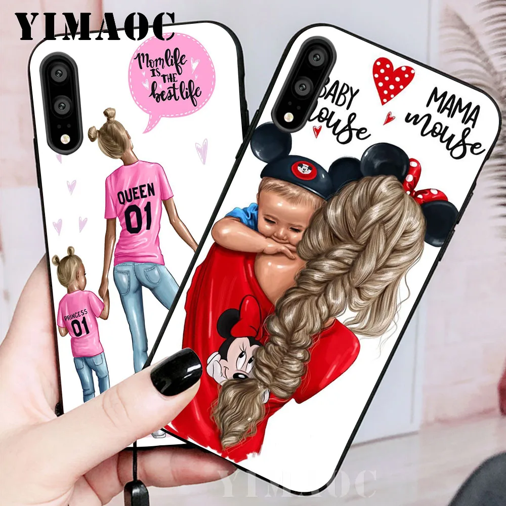 Super Mom Dad And Baby Soft Case for Huawei P8 P9 Lite Mini P10 P20 P30 Plus Pro P Smart Z 2019 |