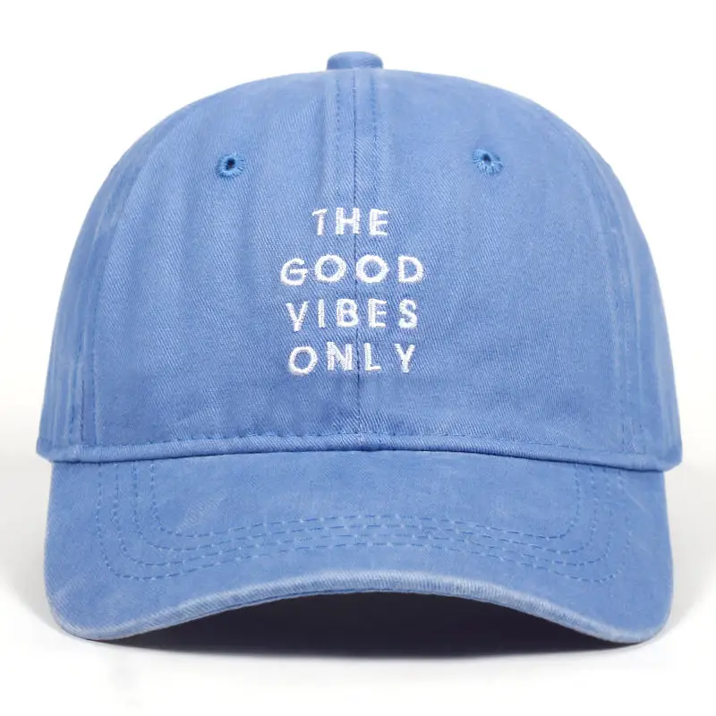 Шляпа c вышивкой из мытого хлопка THE GOOD VIBES ONLY для отца мужчин женщин хип хоп Snapback