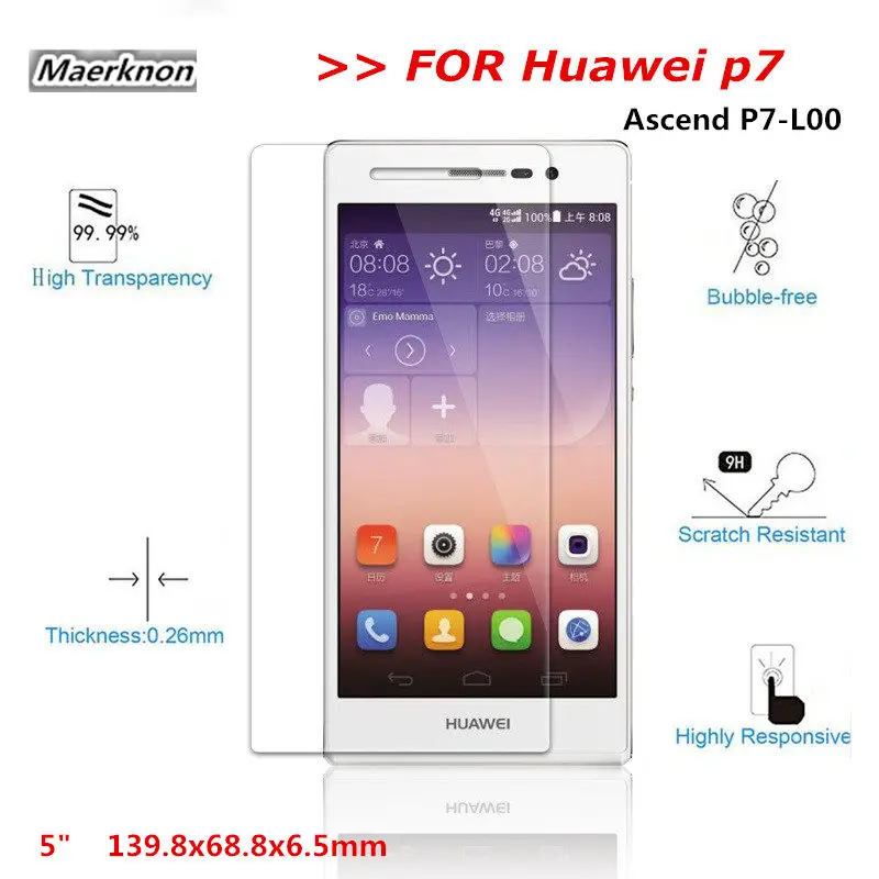 Maerknon HD Защитная Закаленное стекло пленка для Huawei Ascend P7 p7 l00 L00 мобильный телефон
