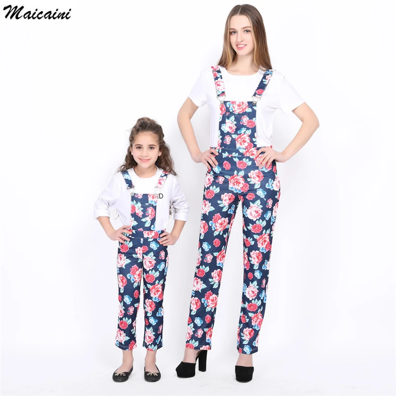 2018 новое платье для мамы и дочки летняя одежда маленьких девочек сиамские брюки