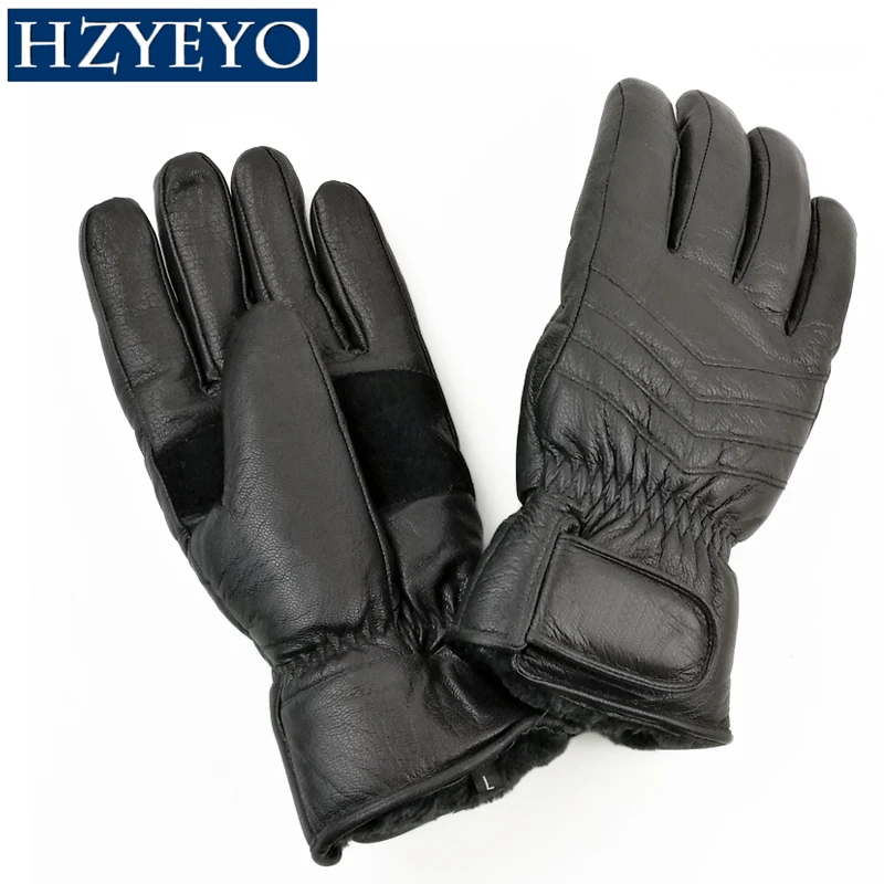 HZYEYO кожаных зимних видов спорта на открытом воздухе Катание лыжах перчатки