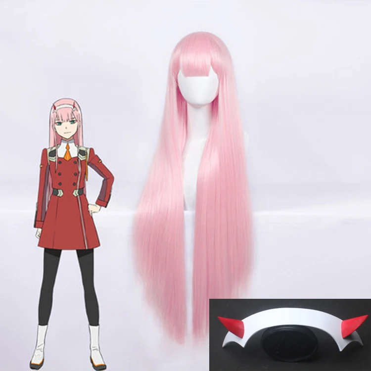 100 см аниме Darling в Franxx ноль два товара: 002 парик Длинные розовые вечерние волос