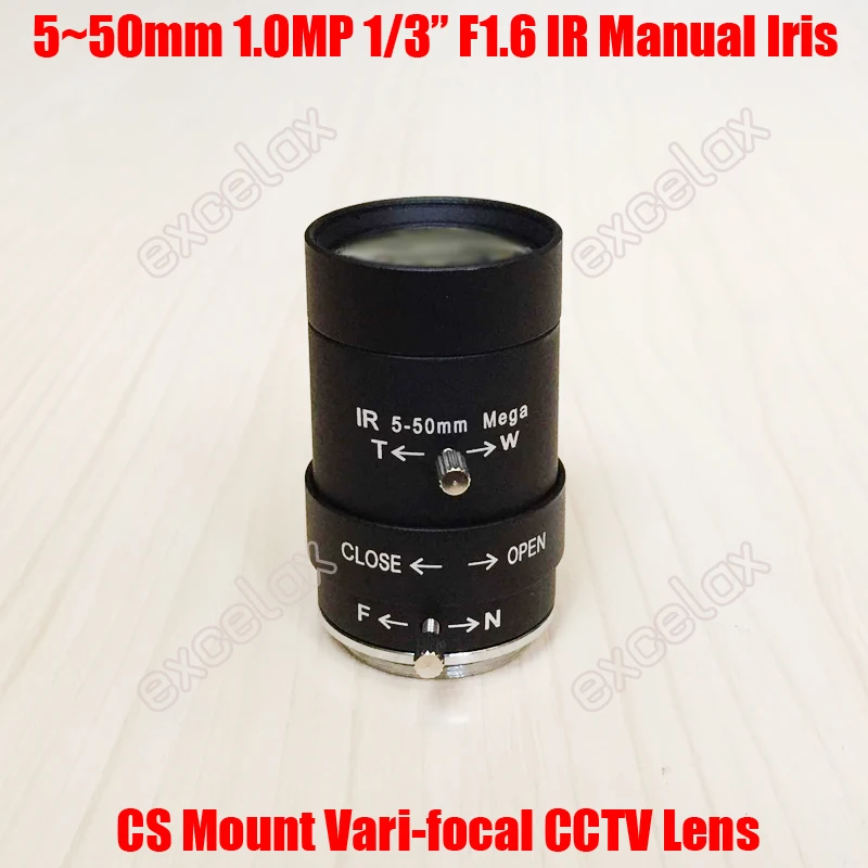 1MP 1/3 &quot5 50 мм F1.6 IR CS крепление ручной диафрагмы варифокальный объектив CCTV для 720P и